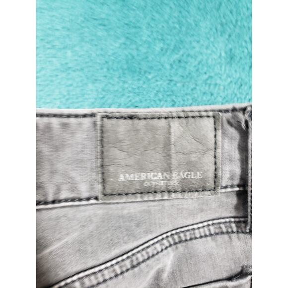 American Eagle Jeans Size 00 Womens Gray Stretch Denim Pants High Rise Jegging - Picture 13 of 14